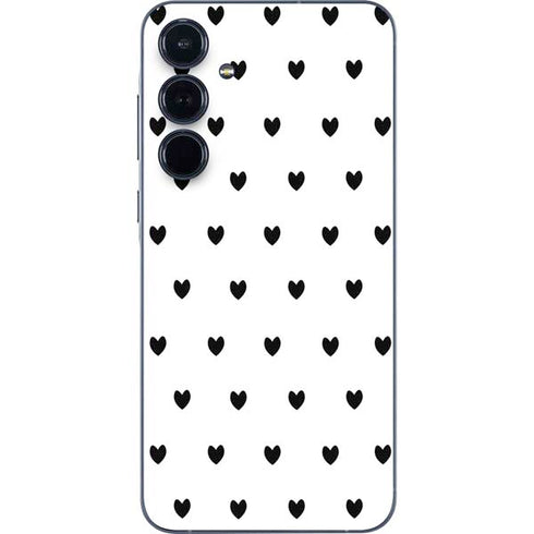 White and Black Hearts Galaxy A36 5G Skin